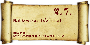 Matkovics Törtel névjegykártya